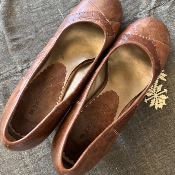 Madden Girl Danceer Pump Heels‎ Faux Leather Brown Patchwork Women’s Size 8.5 - Picture 7 of 9